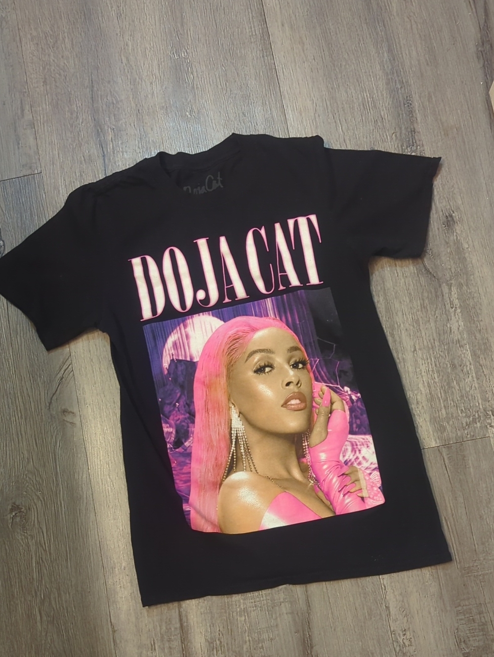 Doja Cat Graphic Tee - Black with Pink Print